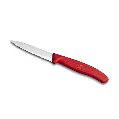 Нож для овощей VICTORINOX SwissClassic, лезвие 8 см с серрейторной заточкой, красный в Fissman