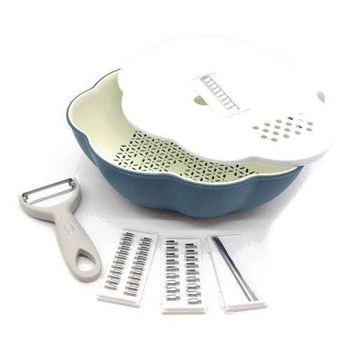 Терка-дуршлаг Cleaning Basket Two In One синяя в Fissman