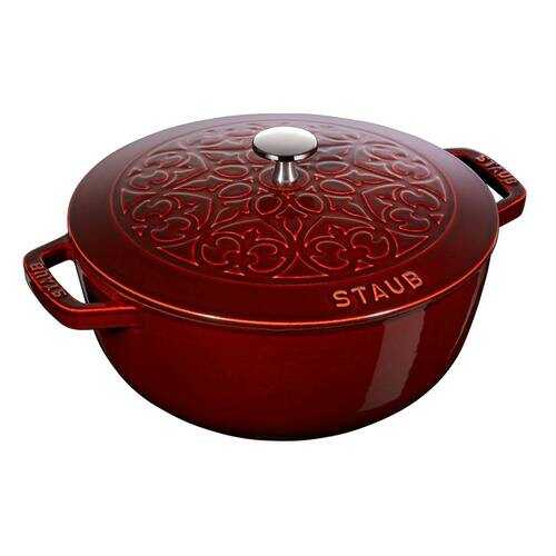Кокот 26см Staub La Cocotte Лилия, гранатовый в Fissman