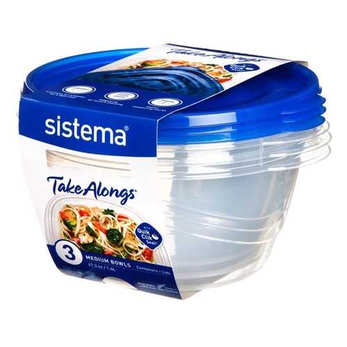 Sistema Набор круглых контейнеров TakeAlongs, 1,4 л (3 шт,) в Fissman