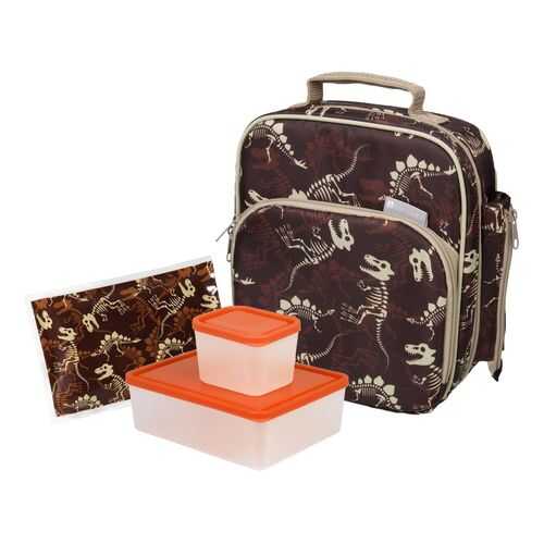 Сумка для ланча + 2 ланч-бокса + охлаждающий пакет Lunch Box Kit (DINO) в Fissman